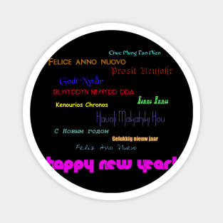 Happy New Year in Many Languages Magnet